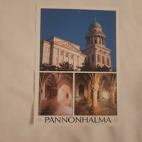 Benedictine Archabbey of Pannonhalmi postcard with jubilee stamp on the back 1996
