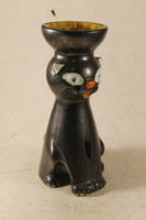 Glazed ceramic cat candle holder 444