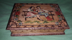 Beautiful pre-last century hand-painted, + burned flawless gift box Budapest 14x20x4cm according to pictures