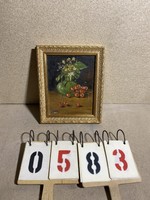 Lakiter szignóval festmény, olaj, vászon, 21 x 30 cm-es
