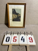 Bauer szignóval utcakép, festmény, olaj, papir, 16 x 24 cm-es. 0549