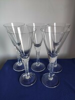 5 modern polished crystal champagne glasses