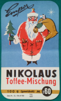 Old retro item - Nicolaus Caramel advertising carton from the GDR times, around the 50s - 60s