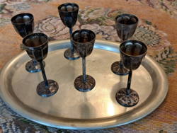 Antique alpaca 6 cups with feet