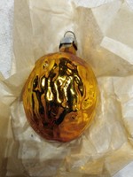 Glass walnut, in gold, - Christmas pendant / from the 60s