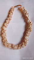 Casual shell necklace, fashion women's jewelry with sea shell eyes with beige pearls