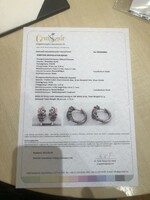 Women's earrings in 14 carat white gold with colored diamonds