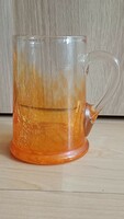 Retro veil glass jug in orange color