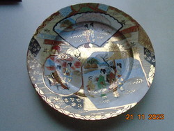 Antique Kutan plate with rich gilding, life and landscapes