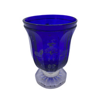 Biedermeier footed blue glass m00473