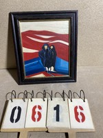 Európai avantgard monogrammista festménye, 28 x 34 cm-es, olaj. 0616