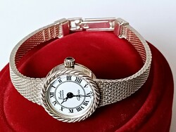 Women's silver wristwatch, jewelry watch