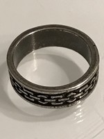 Stainless steel ring with chain pattern, 19 mm inner diameter