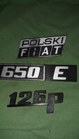 Old original plastic polski fiat car inscriptions 3 pieces in one according to the pictures