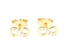 Brill infinity 14k gold infinity earrings with diamonds