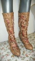 Emilia shoes, bohemian style, embellished, full-heeled boots. 39-Es.