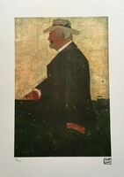 Egon Schiele (1890 - 1918) - Man Portrait (limited edition lithographic print)