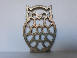 Old copper owl coaster
