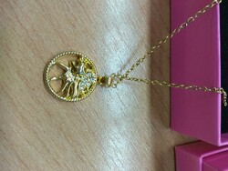Necklace with gold-plated zodiac pendant