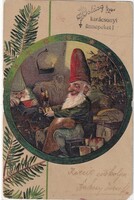 K:167 Karácsony törpés antik 1903 képeslap dombornyomott