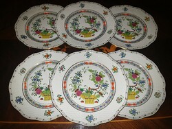 Herend colored Indian basket pattern cake plate 19cm / 6 pcs