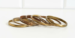 Vintage copper bracelet package - 7 bracelets, jewelry, Indian style, ethno, folk art