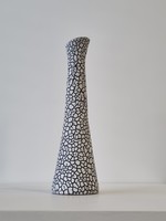 Cracked, modern style vintage ceramic vase - '70s