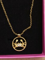 Necklace with gold-plated zodiac pendant