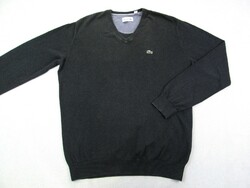 Original lacoste (l / xl) elegant long-sleeved men's gray sweater