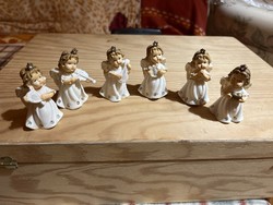 Gilde kézműves kerámia karácsonyi angyalkák (6db-os sorozat) eredeti dobozban!