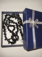 Obsidian mineral set in gift box, chain + bracelet mineral jewelry, crystal jewelry