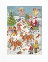 K:166 Christmas postcard postal clear 02 Santas