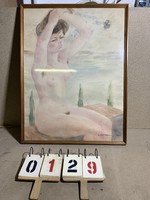 Szignált akt festmény, 1963-ból, 93 x 71 cm-es alkotás. 0129