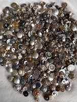 Silver-colored metal and metallic decorative buttons