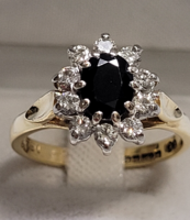 18K gold ring with sapphires and brilliants
