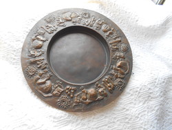 Metal wall plate, 29.5 cm, bought at the art gallery in the 70s