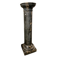 Marble column black, pedestal m00326