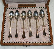 Silver English-style coffee-mocha spoon in a box of 6