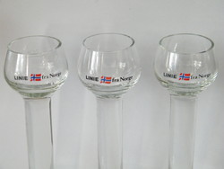 Short glass drinking glasses of a special shape, 3 pcs