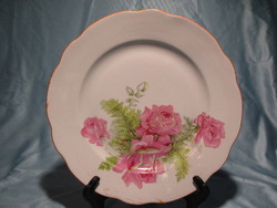 Zsolnay rózsás lapos tányér
