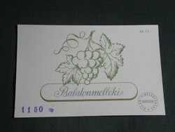 Bor címke, Budafok pincészet, borgazdaság, Balatonmelléki bor