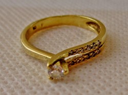 Gyönyörű 0,17ct brillköves  14kt arany eljegyzési  gyűrű