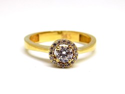 Köves virágos arany gyűrű (ZAL-Au119923)