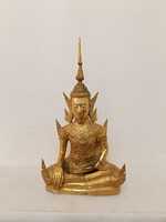 Antique Buddha Statue Gold Painted Bronze Buddhist Buddhism 359 8043