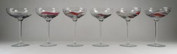 1P142 joan miro pattern base blown glass champagne cocktail glass set 6 pieces