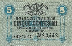 5 centesimi 1918 Olaszország Velence 3.