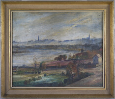 Palko with sign, oil on canvas. Danube Budapest