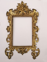 Old brass picture frame - baroque decor putto or angel head