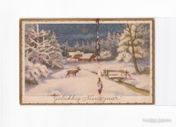 K:091 Karácsonyi  antik postatiszta képeslap (sérült)
