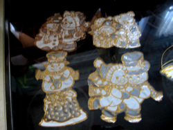 Christmas gold contour sticker decoration 4 pcs in one, snowmen, bears